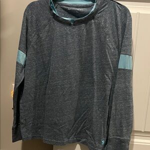 Under Armour stonewashed navy and Teal Long Sleeve Top.